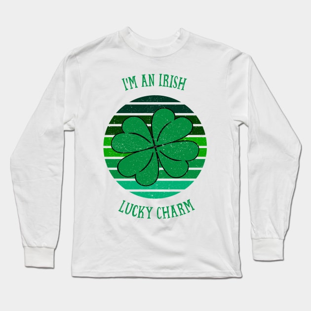 St. Patrick's Day I'm an Irish Lucky Charm 4 Leaf Clover Long Sleeve T-Shirt by CoffeeandTeas